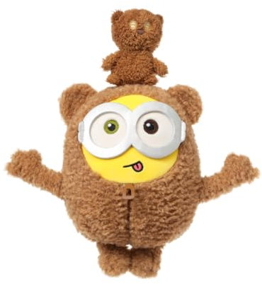 MINISO Minions Kuscheltier, 11 inch Minions Figuren Bob, Niedliches Minio Bob Kuscheltier zum Kuscheln und Spielen, Weiche Bob Kleidungswechsel Plüschtier, Pudgy Minion Plush für Geburtstag Geschenk