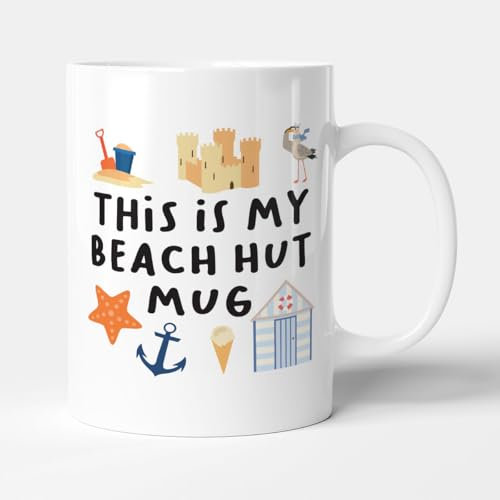 Victorian Printing Co - This is My Beach Hut Mug - Funny Gift Seaside Mug, Ceramic, 11fl.oz.