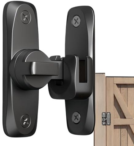 Ruwshuuk Fermo basculante – fermo per cancello basculante robusto | Materiale antifurto, fermo per porta girevole a 90°/180° per cancello, fienile, garage, giardino, recinzione, capanno da giardino,