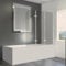 Jopassy Duschwand für Badewanne, 120x140cm 3-Teilig Faltbar Duschwand Badewanne,mit 6mm ESG Sicherheitsglas,Silber Transparent Badewannen Duschwand,Glas Badewannenwand mit Badewannenaufsatz