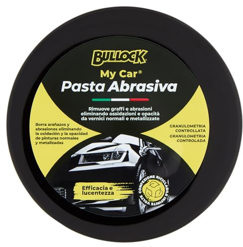 Bullock Car Care - Pasta abrasiva granulometría controlada - Elimina arañazos, abrasiones, oxidaciones, residuos de pintura, opacidad, para coches normales y metalizados, efecto abrillantador