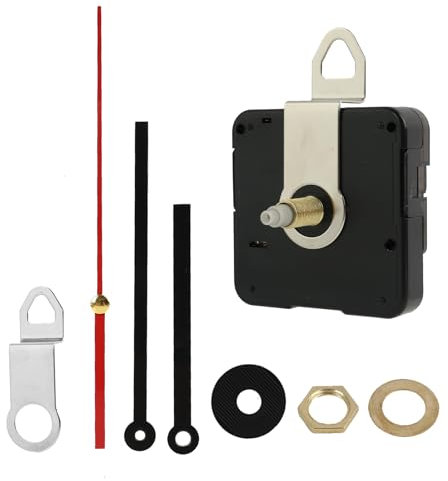 unillea Uhrwerk für Wanduhr mit Herz Zeigern, Quarzuhrwerk Lautlos Geräuschlos Präzise, Passend für Wanduhren bis Ø 20cm (13mm, Gerade Zeiger)