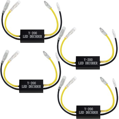 4 Stück 12V Motorrad LED Blinker Decoder, Motorrad Lastwiderstand Taschenlampe Blinker Decoder, Motorrad Flash Fix Fehler Blinkeranzeige Widerstände Kabel für Motorrad Motorrad Roller (10W 10Ω)