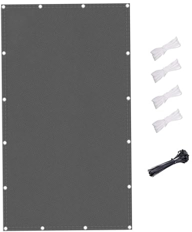 Sonnensegel, wasserdicht, rechteckig, für Balkon, personalisierbar, mehrere 5 x 7 m, Terrassen-Sonnenschutz für den Außenbereich, Grau
