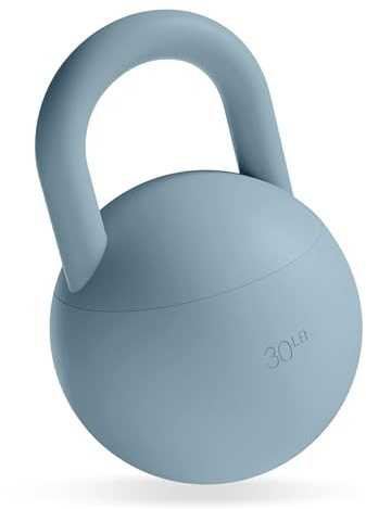 Bala 30lb Kettleball, Soft Kettlebell for Women - Kettlebells Strength & Core Training Equipment for Home Gym Workouts - Anti-Slip Grip Exercise Weights with Cushioned Impact-Resistant Base - Sea