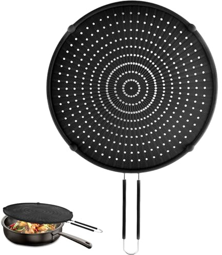 Apidgrowth Silicone Splatter Screen for Frying Pan | Heat-Resistant Frying Pan Splatter Guard, Microwave Splatter Cover, Dishwasher Safe (16in×12in×0.5in)