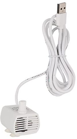 HEEPDD Mini Bomba Sumergible USB, 3W 200L/H, para Acuario, Pecera, Fuente Dispensadora de Agua para Mascotas, Blanco, DC 3,5-9V