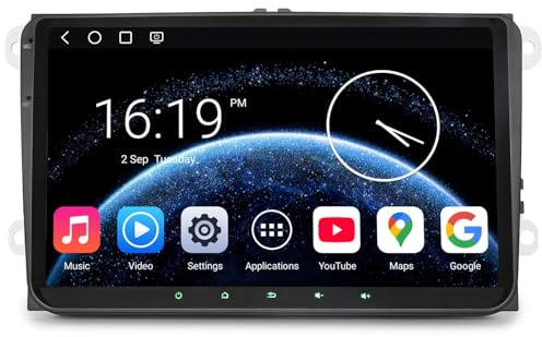Android 14 Qualcomm Radio Coche Bluetooth Pantalla para VW Golf 5 Golf 6 Passat B7 Polo 6R T5 Bore Touran Caddy Tiguan Seat Skoda Pantalla táctil CarPlay Android Auto WiFi Canbus GPS Navegador