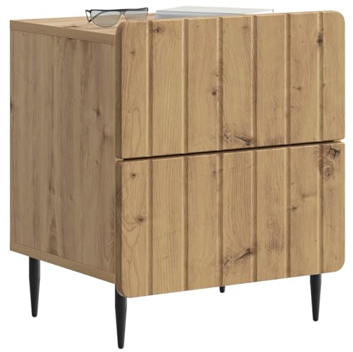 vidaXL Nachttisch Artisan-Eiche 43 x 34,5 x 49,5 cm Holzwerkstoff, Moderner Nachttisch, rechteckiger Stauraum, vielseitiger Beistelltisch, eleganter Schlafzimmerorganizer