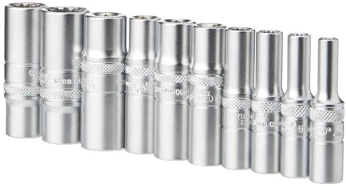 Draper 50048 1/4-Inch Metric Multi-Drive Deep Socket 10 Piece Set , Blue