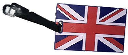 Luggage Tag Address ID Name Tag Silicone Suitcase Personalised Identifier Label by HOMEELABADOR (Union Jack)