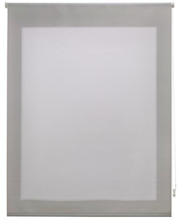Uniestor Liso Estor enrollable translúcido - Gris plata, 100 x 250 cm (Ancho por Alto). Tamaño de la Tela 97 x 245 cm. Estores para ventanas