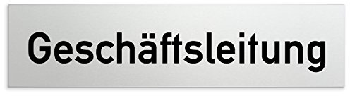 Türschilder24 Aluminium Türschild Geschäftsleitung 160 x 40 x 1,5mm (Oberfläche veredelt) • Selbstklebend