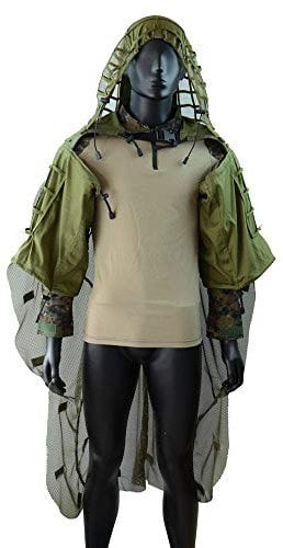 ROCOTACTICAL Tactical Sniper Top Ghillie Base Airsoft Jagd Ghillie Suit Foundation (Ghillie Base + Cape Army Green)