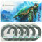 5er Pack Selbstklebenden Etiketten 3D weiß auf grün Prägeband 9mm x 3m, Kunststoff, kompatibel für DYMO Omega und Junior Etikettenprägegerät