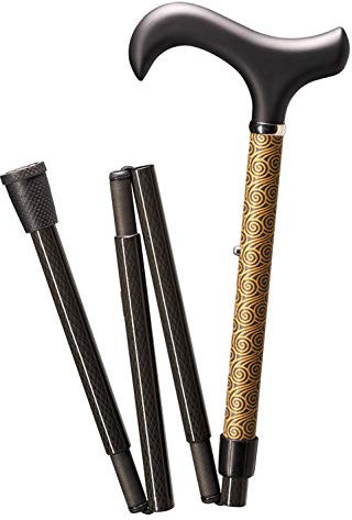 Gastrock Gehstock Carbon-Schlank-Faltstock Reflekt Gold