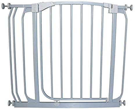 Türgitter Türschutzgitter Treppengitter Treppenschutzgitter 72,5-137,5cm von grau BabyLuca zum Klemmen ohne Bohren Autoclose Einhandbedienung (81,5-92,5cm)