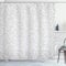 ABAKUHAUS Abstrakt Duschvorhang, Abstrakt Curly Blätter, Stoffliches Gewebe Badezimmerdekorationsset mit Haken, 175 x 180 cm, Grau