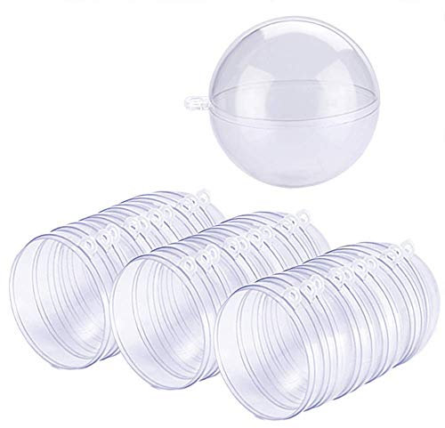15 Stück DIY Transparente Kunststoff-Kugeln zum Befüllen (7cm) – Acrylkugeln für Basteln, Badebomben, Weihnachtsdekoration & Hochzeitsparty