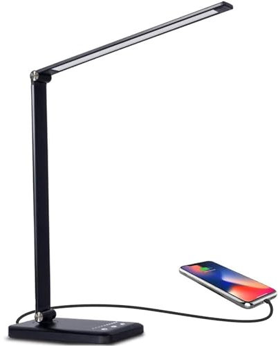 LENDOO Lampada da scrivania a LED senza fili, lampada da comodino USB ricaricabile, 10 livelli di luminosità 5 modalità di illuminazione, Protezione Degli Occhi Lampada da tavolo per ufficio