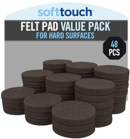 SOFTTOUCH 4758595N Heavy Duty Felt Furniture Pads to Protect Hardwood Floors from Scratches, Brown, 1-1/2 Inch