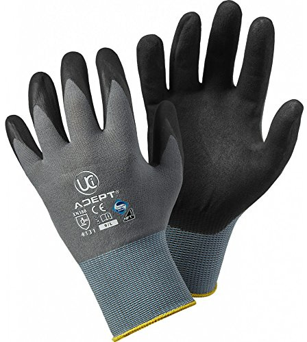 10 x UCI Adept Nylon & Lycra Comfortable Breathable NFT Nitrile Foam Gloves (9/Large)