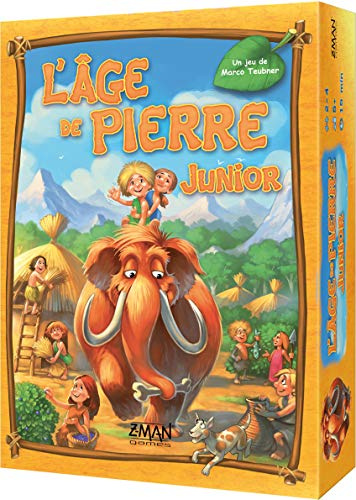 Asmodee - L'Age de Pierre : Junior – Gesellschaftsspiel für Kinder ab 5 Jahren – Memory- und Ressourcenspiel – Entwicklung deinen Tribu – 2 bis 4 Spieler – 15 Minuten – französische Version – -Z-Man