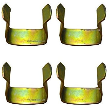 LY Tools 4 x Metal U Clips for Divan Bed - Gold