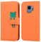 Ailisi Coque pour Samsung Galaxy S9, Mignon Cartoon Animal Grenouille Etui Portefeuille en Cuir PU Housse avec Fonction Stand, Fermeture Magnétique, Emplacements de Cartes -Orange