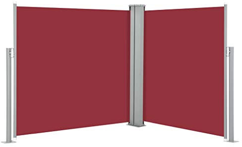 Festnight Auvent latéral rétractable Brise-Vue Rouge 120 x 600 cm