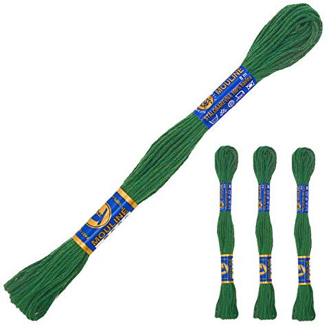 3 Docken Stickgarn je ca. 8m / Sticktwist 100% Baumwolle Stickerei verschiedene Farbwahl, Farbe :6872 dunkles grün
