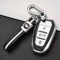 ontto Coque de clé de Voiture pour Peugeot 308 408 508 2008 3008 4008 5008 Citroën C4 C4L C6 C3-XR - en Cuir TPU - 3 Boutons - Argent