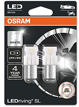 OSRAM LEDriving SL, LED Signal Lamps, Off-Road Only, non ECE, Double Blister, White 6000 K, P21/5 W