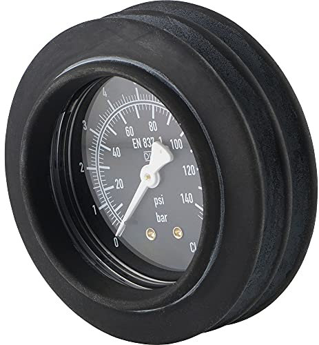 Fittingteile - Waagerecht Manometer 0 bis 10 bar - Stoßgesichert für Handreifenfüller Ø 63 - Gewinde G 1/4 (Ausführung: Stoßgesichert)