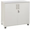 MMT Furniture Designs Büroschrank, 2 Türen, mit verstellbarem Einlegeboden und Füßen, 73 cm hoch, Weiß