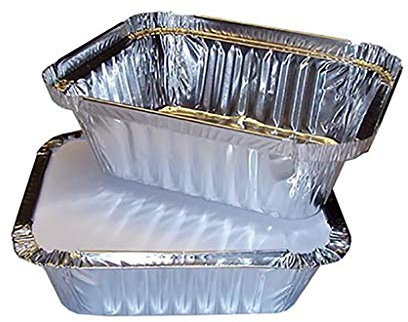 Con Cubiertas Contenedores Desechables de Aluminio 50pcs Sartenes de Aluminio con Tapas Cocina Comedor y Bar Bandeja para hornear con Rack