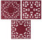 Viwehots Silicone Trivets Mats for Hot Pots and Pans, Square Microwave Cover Mat for Table or Counter, Multi-Use Carved Hot Pads Flexible Modern Pad Heat Resistant Big Teapot Coaster Set of 3 Burgundy