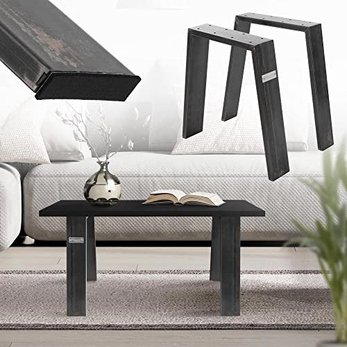 ML-Design 2er Set Tischbeine Loft 44x42 cm Industrial, Profil 8x2cm, Stahl, Industriedesign, U-Form, Metall Tischgestell scandic, Tischkufen Tischuntergestell Möbelfüße Bankkufen Bankgestell Bankbeine