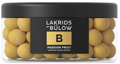 LAKRIDS BY BÜLOW - B - Passion Fruit - 550g - Dänische Gourmet Lakritz-Kugeln - Süßer Lakritzkern umhüllt von Weißer Schokolade & Passionsfrucht