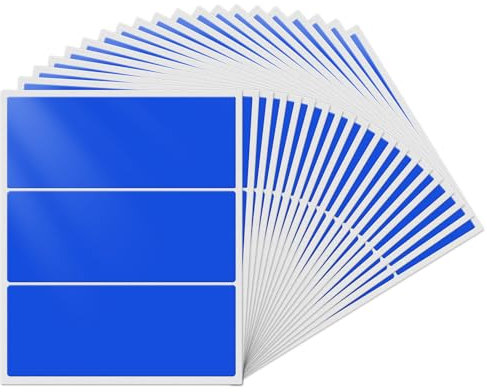 YIKIADA Blau Rechteckig Etiketten 102 × 51 mm Selbstklebend Groß Lager Klebeetiketten Wasserdicht Aufkleber für Marmelade Beschriften Adressetiketten 60 Stück