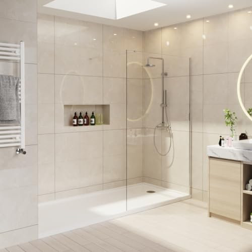 NRG 1200 x 1950mm Wetroom Screen Wet Room Shower Enclosure Screen Panel 8mm Easy Clean Glass