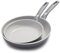 GreenPan Dover 8 and 10 Frying Pan Skillet Set, Healthy Ceramic Nonstick Coating, PFAS-Free, Dishwasher Safe, Comfort Grip Handle, Gray