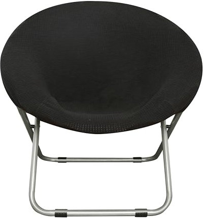 Marsrut Stretchable Corn Fiber Jacquard Fabric Slipcover for Saucer Chair: Removable & Stretch-Up Moon Dish Round Circle Cushion - Ideal Replacement for Fluffy, Collapsible Chairs (1PC, Black)