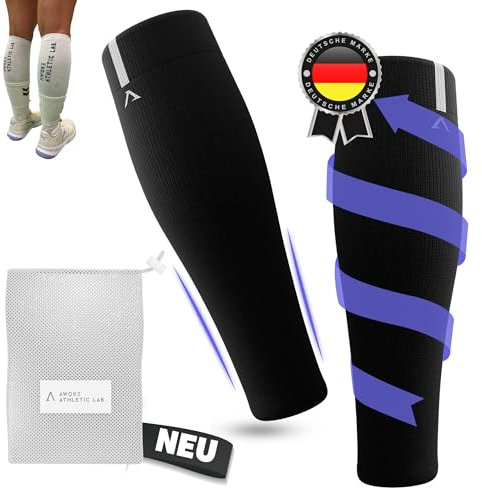 AWOKE® Wadensleeves - Waden Kompression | Kompressionsstrümpfe Damen & Herren | Stützstrümpfe für Handball, Laufen, Joggen | Thrombosestrümpfe | Bandagen für Venen & Krampfadern