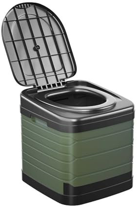 Toilette Portable Pot De Chambre Adulte avec Couvercle Pot De Chambre WC Toilette Seche Seau Hygiénique Pliable Camion Voiture Pliable Camping en Plein Air Portable (Green,41X44X43cm)