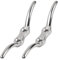 2PCS 113mm Silver Cleat Hooks - Heavy-Duty Stainless Steel Rope Cleats for Flagpoles, Washing Lines, and Outdoor Use, Easy Installation