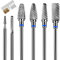 Lermende 6Pcs Nail Drill Bits Professional, 3/32'' Electric Nail Drill Bits Set for Acrylic Nails, Cuticle Nail Drill Bit Quick Gel Polish Remover Manicure Pedicure Tools with Cleaning Brush (Blue)