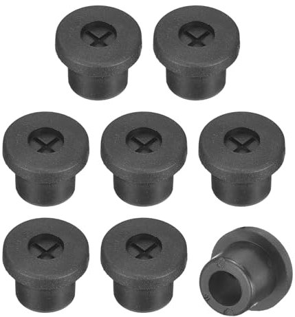 sourcing map 8 Pcs Cable Cord Grommet, 3/8 Inch (10mm) Desk Grommet Flexible Rubber Grommets Wire Hole Cover Pass Through for Office Computer Desk Wire Organizer, Black