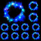 YOUYIKE 10 Stück LED Blumenkranz Haare, LED Haarreif, Haarkranz LED, Leucht Haarschmuck, LED Feder Stirnband, für Damen und Kinder Geburtstag Weihnachten Halloween Fasching Party Dekor (Blau)