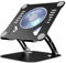 SHUWEI Laptop Cooling Stand with 3 Speed Fan, Adjustable Height Laptop Stand for Desk, Ergonimic Aluminum Laptop Cooling Pad for 10-15'' Notebook - Black